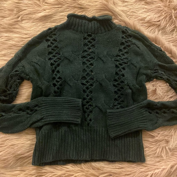 Forest green cowl neck Express long sleeved sweater - Picture 2 of 6